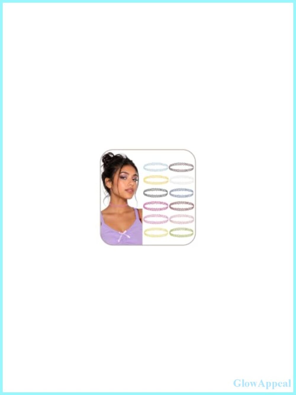 12pc Tattoo Choker Necklace Set Stretchy Elastic Retro